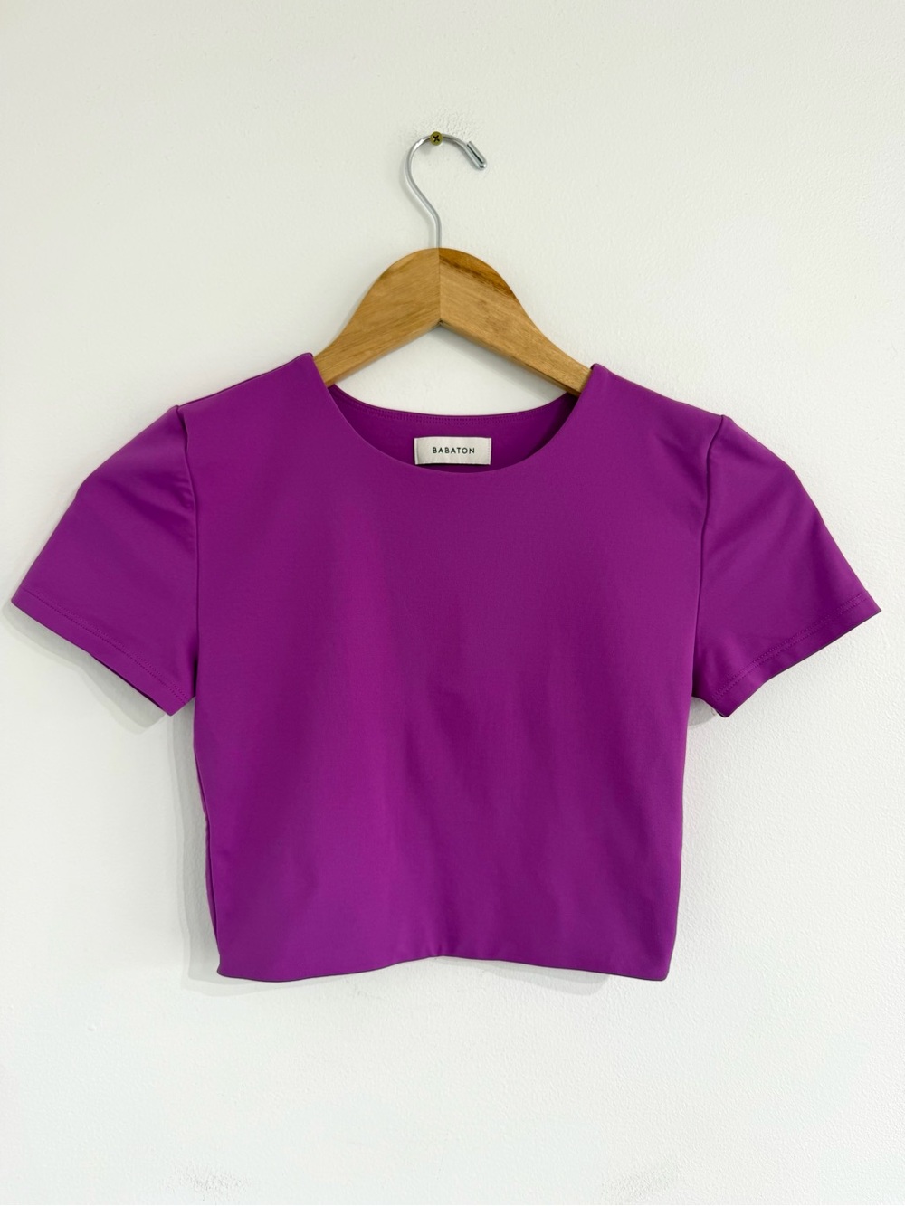 Aritzia Original Contour Crew Cropped T-Shirt magenta top